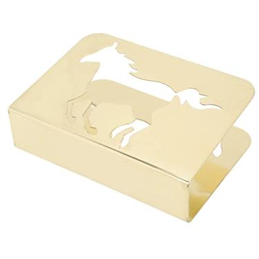 Imagem de Suporte de Guardanapo Ferro Padrão Cavalo Oco Exquisito Sem Arranhões Dispenser Papel Tissues Independente Ornamentação Decorativa Multipropósito para