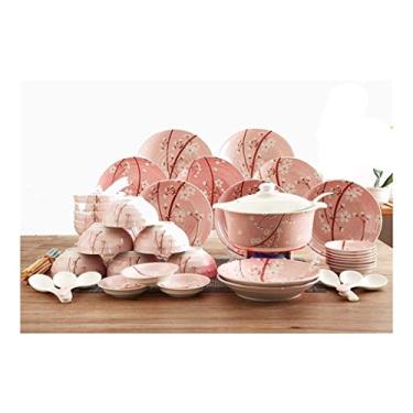 Imagem de Conjunto de jantar de cerâmica, serviço de cozinha e jantar, porcelana fina, conjunto de utensílios de cozinha, pratos, tigelas, o melhor presente para a família e amigos, criatividade, decoração de