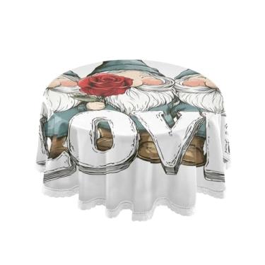 Imagem de Qilmy Toalha de mesa redonda de palmeira de treliça verde, 152 cm, resistente à água, à prova de derramamento, capa de mesa grande para jantar de reunião de família em ambientes internos e externos