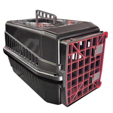 Imagem de Caixa de Transporte N5 para Cães e Gatos – Transportador Pet Resistente e Ventilado para Viagens e Passeios(VERMELHO)
