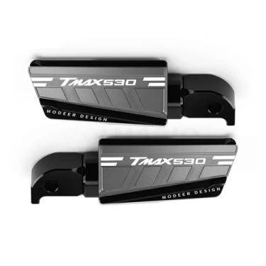 Imagem de Anti-derrapante Para tmax530 tmax 530 2012 2013 2014 2015 2016 2017 2018 2019 apoio para os pés traseiro pé pegs pedais de descanso(Gray TMAX530B)