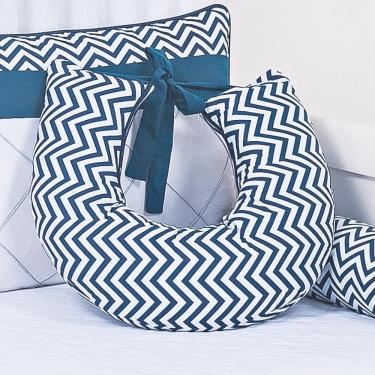 Imagem de Almofada Amamentação Chevron Azul Marinho