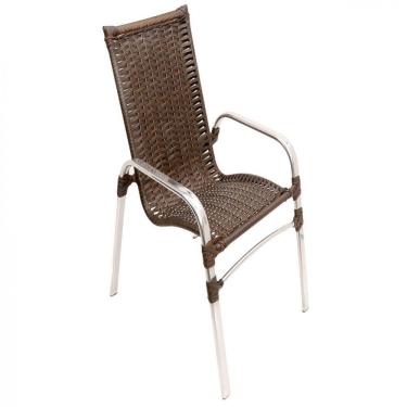 Imagem de Cadeira Emily Em Alumínio E Fibra Sintética Pedra Ferro