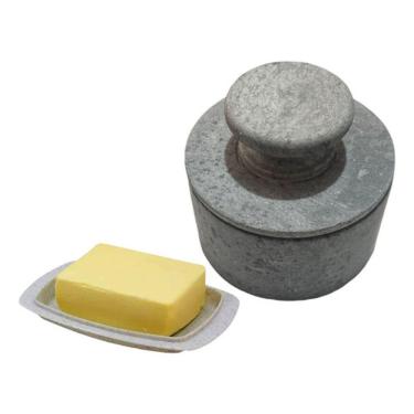 Imagem de Manteigueira Francesa De Pedra Sabão Grande 200g