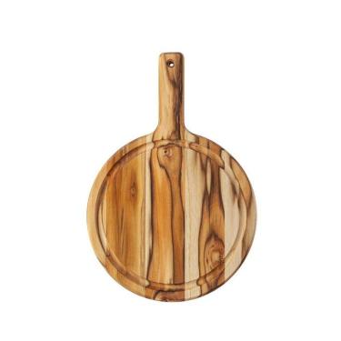 Imagem de Tábua De Madeira Teca Redonda Com Cabo - Stolf
