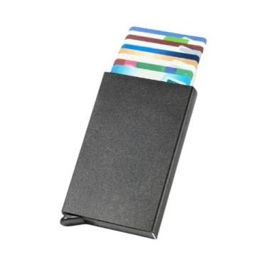 Imagem de Carteira Masculina Slim Anti RFID Para Cartões De Crédito Com Sistema 