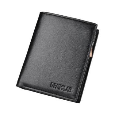 Imagem de Carteira De Couro Multifuncional Masculina Com Porta-Cartões De Identi