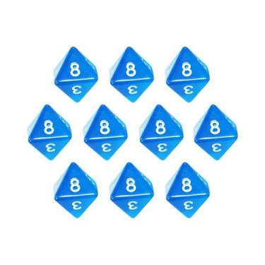 Imagem de Conjunto De Dados D8 De Cor Transparente, 10 Peças De Plástico Com 8 L