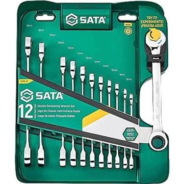 Imagem de Jogo De Chaves Combinadas Com Catraca Speedy, 8 Mm A 19 Mm, Com 12 Peças, St09066-02 Sata Ostenvonder