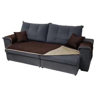 Imagem de Protetor Pet Impermeável Para Sofá 2 Lugares Dupla Face 2,50m + 2 Capa