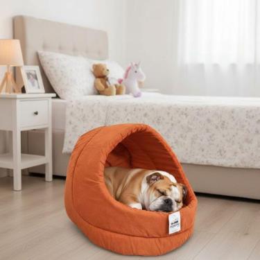 Imagem de Cama Suede Iglu Luxo Caes Gato Lavavel Casinha Terracota - - Maxximo P