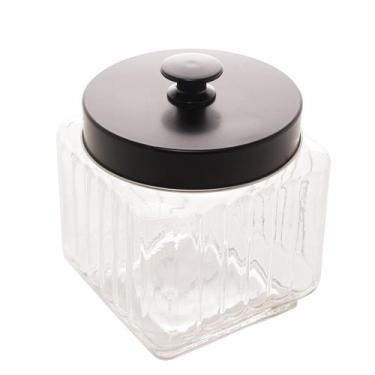 Imagem de Pote p/ Mantimentos Vidro 1,2L Tampa Preta Vegas - Lyor