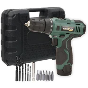 Imagem de Parafusadeira Furadeira Britânia BPF03M  12V, Bivolt, com Maleta e Ace