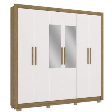 Imagem de Guarda Roupas 6 Portas e 2 Gavetas Com Espelho CB01M569 Kappesberg Nog
