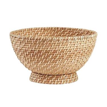 Imagem de Cachepot Em Rattan Decorativo Com Pé Mart 16x26cm