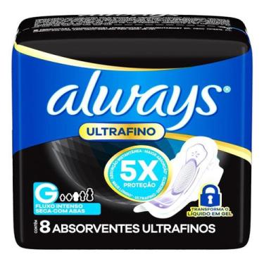 Imagem de Absorvente Always Ultrafino Seca Com Abas Tamanho G 8 Unidades