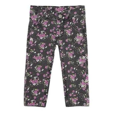 Imagem de Calça Infantil Look Jeans Skinny Estampa Floral Escolar - 2P - UNICA-Feminino