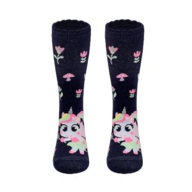 Imagem de Meia Cano 3/4 Bebê Menina Unicórnio Encantado - Puket, 19 A 22