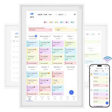 Imagem de Calendário eletrônico inteligente TABWEE 15,6" com suporte de parede