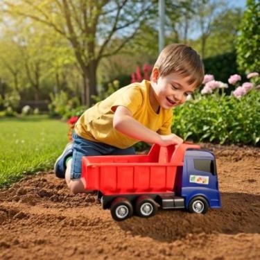 Imagem de Caminhão de Brinquedo Com Caçamba Carrinho Super Frota - Brinquedos Di