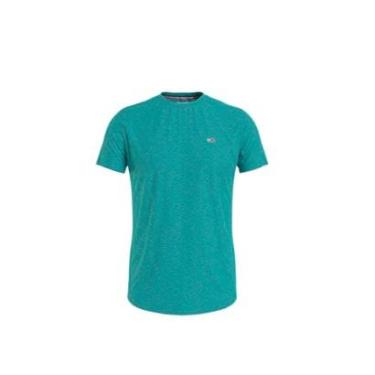 Imagem de T-shirt Tommy Jeans Slim Tecido Jaspeado Verde Água Tam. P-Masculino