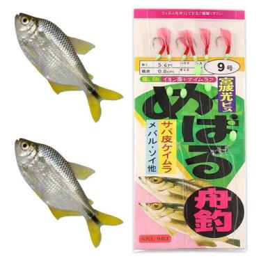 Imagem de Sabiki Isca Fluorescente Pesca Esportiva 6 Anzois Noturna Peixe Galo P