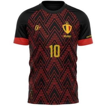 Imagem de Camiseta Filtro UV Bélgica Preto Copa Torcedor Retrô-Masculino