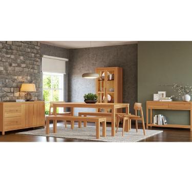 Imagem de Conjunto Sala Jantar Nature: Cristaleira, Aparador, Buffet, Mesa, Banco e Cadeiras Made...