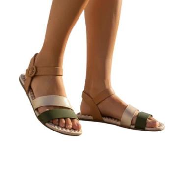 Imagem de Sandália Feminina Rasteira Modare 7163.129 Cor:Camel Dourado OlivaTama