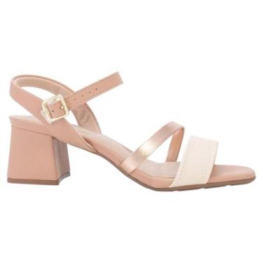 Imagem de Sandália Modare Tira Salto Bloco Feminino Conforto e Estilo, Creme nd 