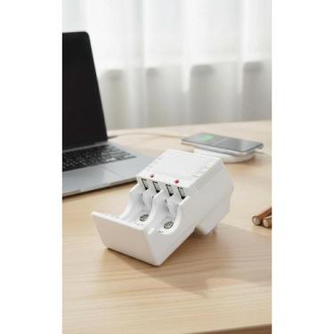 Imagem de 2x Carregador Pilhas AA AAA 9V Bivolt Rápido Econômico - Congratulatio
