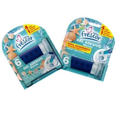 Imagem de Detergente Sanitários COM APLICADOR + REFIL Gel Adesivo 38g Novo Fresc