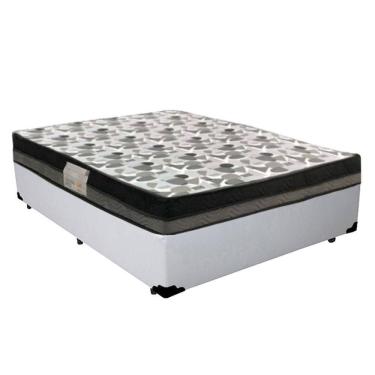 Imagem de Cama  Box Casal  Sintético +  Colchão Casal Ortobom Iso Dupla Face 60x138x188 branco