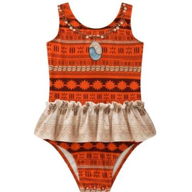 Imagem de Maiô Infantil Princesas com Proteção UV50+  Moda Praia Kids, Vermelho,