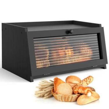 Imagem de Caixa de pão LOHASOK Farmhouse Kitchen Bancada preta