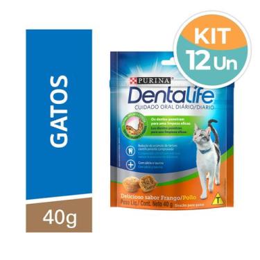 Imagem de Dentalife Gatos Sabor Frango Purina Caixa com 12un 40g