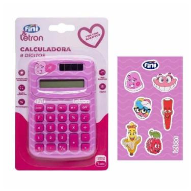 Imagem de Calculadora 8 digitos com Energia solar e cartela de Adesivo fini letr