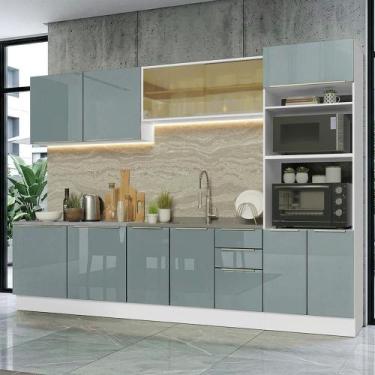Imagem de Armário De Cozinha Completa 310 Cm Branco/cinza Lux Madesa 04 Branco/c