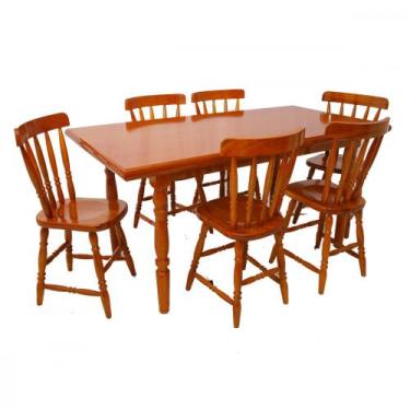 Imagem de Conjunto Mesa de Jantar Piratini com 6 Cadeiras Mel - Viero, Mel