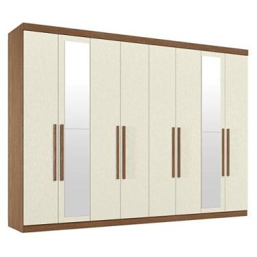 Imagem de Guarda Roupa Casal 8 Portas 4 Gavetas Master New com espelho Jatobá Ar