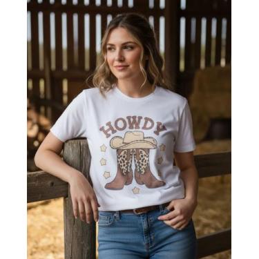Imagem de Camiseta Feminina T-Shirt Estampa Country Feminina Algodão, BCOHOWDY