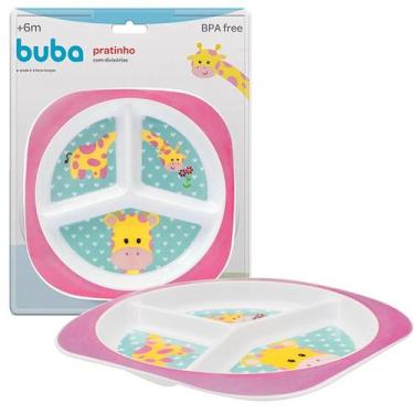 Imagem de Prato Pratinho Com Divisórias Infantil Animal Fun Menino Menina - Buba