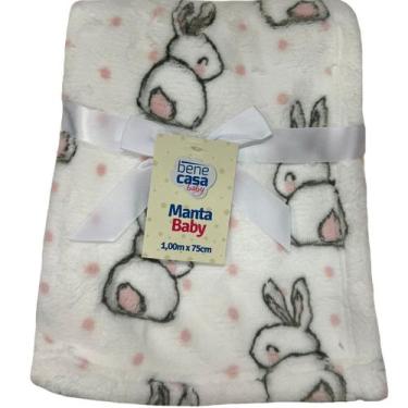 Imagem de Manta Bebê Oportunity Flannel Fleece 100x75 - Bene Casa, Coelhinhos