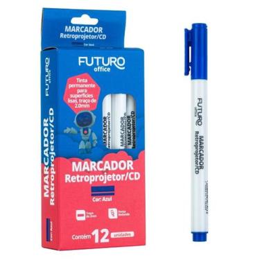 Imagem de Kit com 12 Unidades Caneta Marcador Permanente Retroprojetor 3mm - Fut