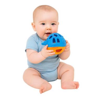 Imagem de Mordedor em Silicone com Chocalho Bebê Buba, Azul