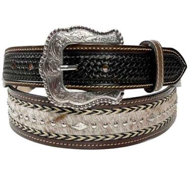 Imagem de Cinto Country Masculino Detalhe Tipo Crina Paul Western 400, Marrom, E