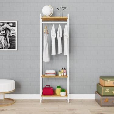 Imagem de Estante Closet Arara 187x60cm 3 Prateleiras Active Yescasa Marrom/Lâmi