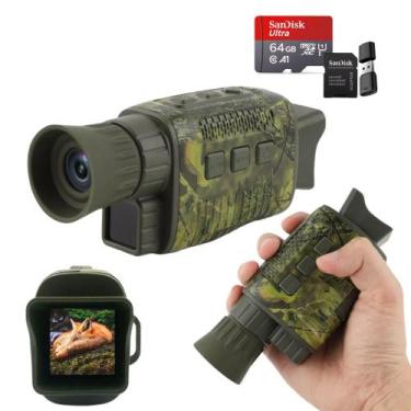 Imagem de Monóculo Câmera Profissional Zoom Digital Alcance 1km 64gb - MIKE SHOP