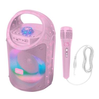 Imagem de Caixa de Som Hello Kitty com Microfone Led Multimídia 60W Letron Leono