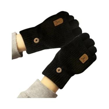 Imagem de Luvas Unissex De Inverno Com Design De Dedos Abertos E Dobráveis, Quen